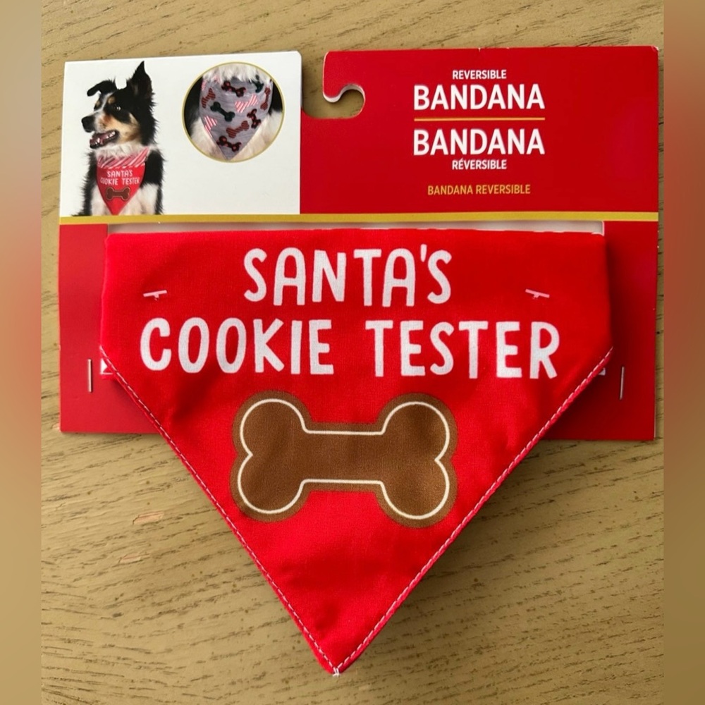 Santa’s Cookie Tester/Bones Reversible Bandana OSFM